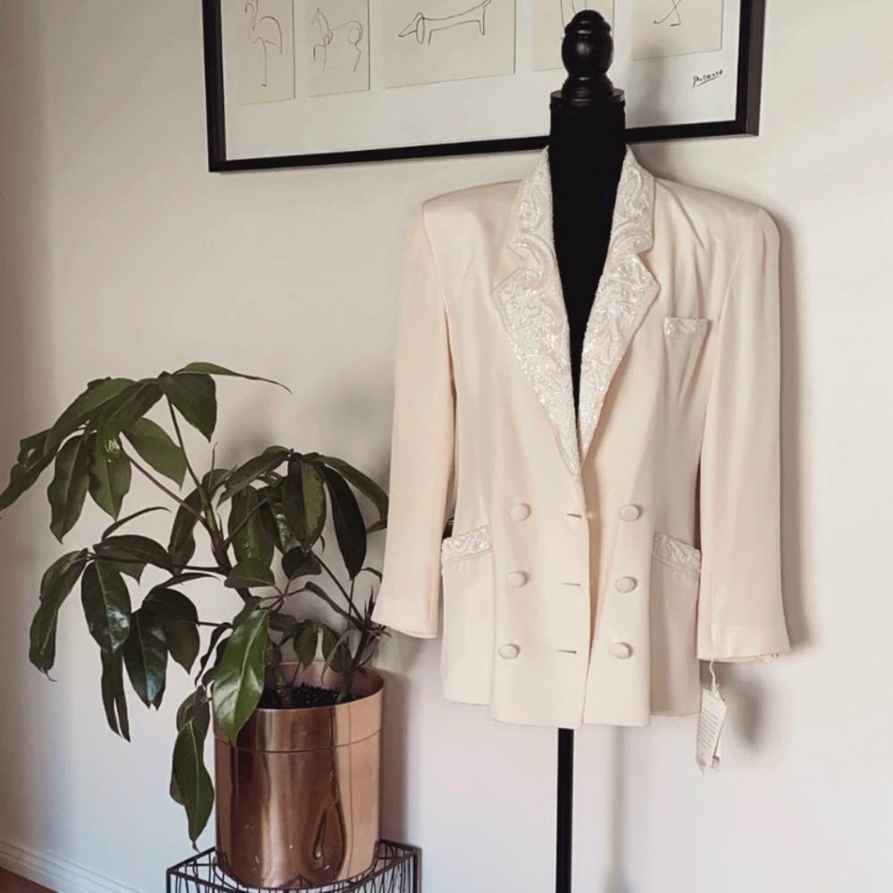 Privata Silk Blazer with sequins trim